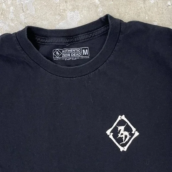 Zeds Dead Shirt Adult Medium Black Skeleton Hands Logo Music Concert EDM Mens - Picture 4 of 11